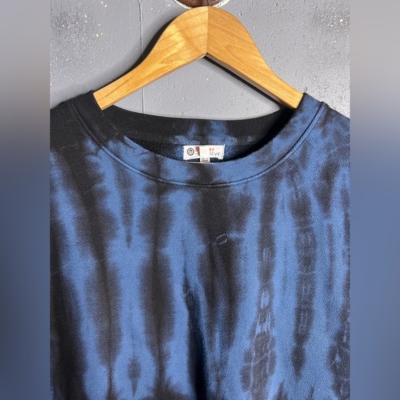 Sundry For Evereve Tie Dye Zip Tunic Pullover Sweatshirt Blue/Black Sz 1 Small - Picture 4 of 9